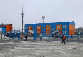 Yamal LNG-Projekt in Sabetta Sabetta, die baut