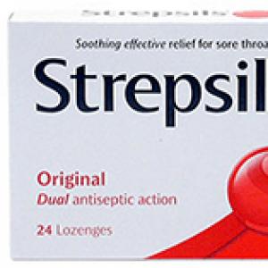 Strepsils: javallatok és ellenjavallatok A Strepsils gyógyszerre vonatkozó utasítások: összetétel és hatás